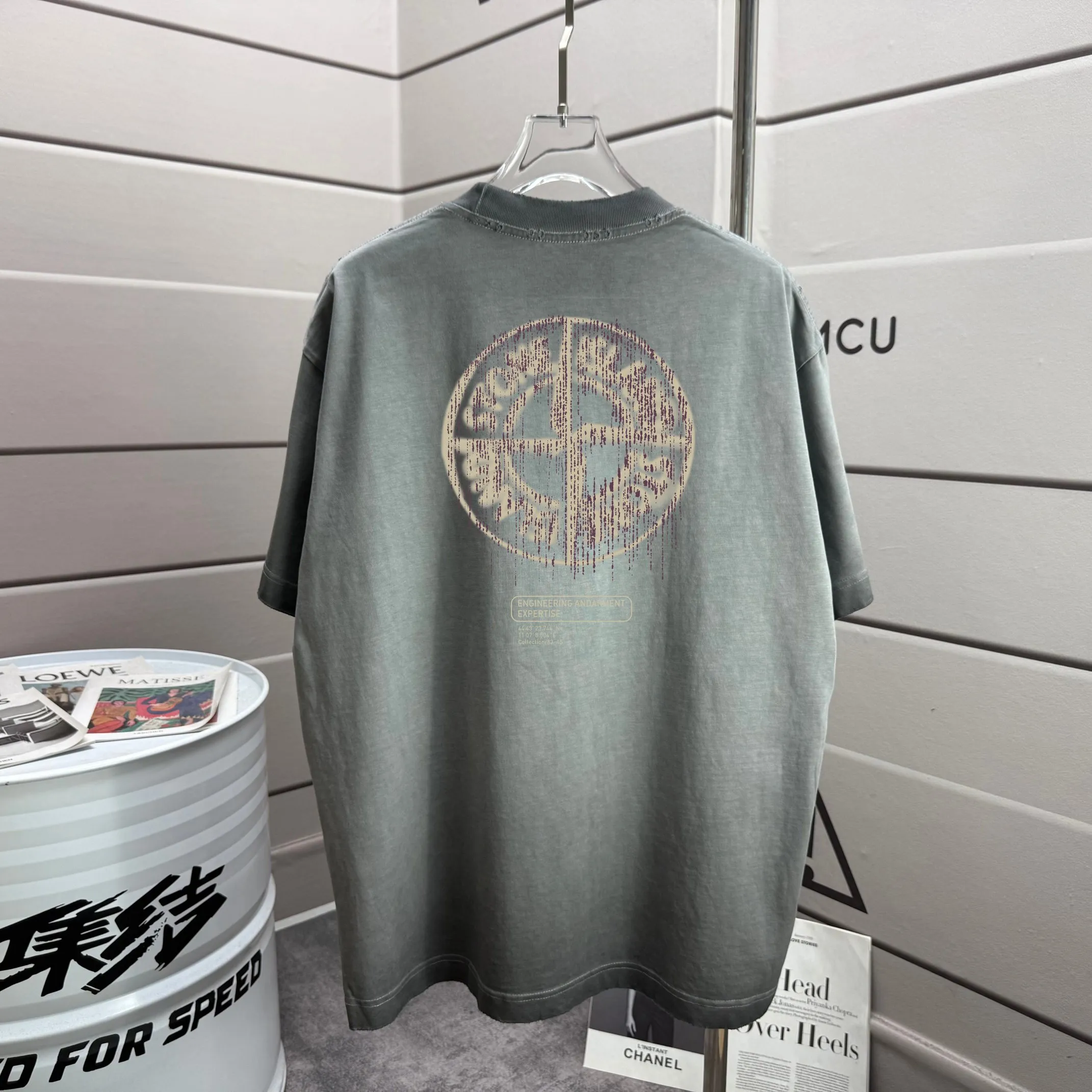 P160 Ston* islan* 石*岛 2025 autumn and winter new style Washed and worn 320g round neck short-sleeved tee Unisex loose version Color: Washed black Washed white Washed gray Brown Size: S M L XL XXL Size: S (90-130 pounds) M (120-150 pounds) L (140-165 pounds) (160-180 catties) XXL (180-210 catties)